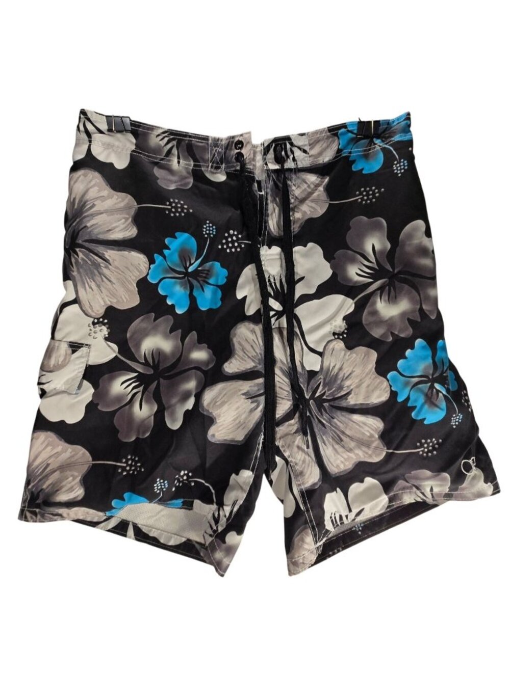 Ocean Pacific floral board shorts in black and blue‎